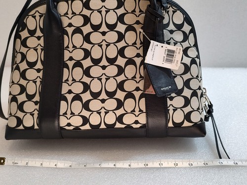 NWT Coach Bleecker Preston Satchel handbag Light Beige Black F30160 - Picture 8 of 9