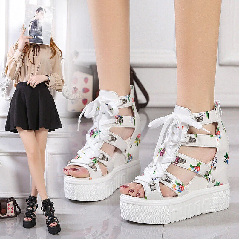 New Sandals Women s High Heel Thick Sole Elevated Sandals Fashion Strap Style