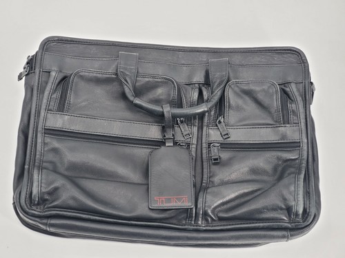 LEATHER LAPTOP BRIEFCASE ATTACHE BAG 
