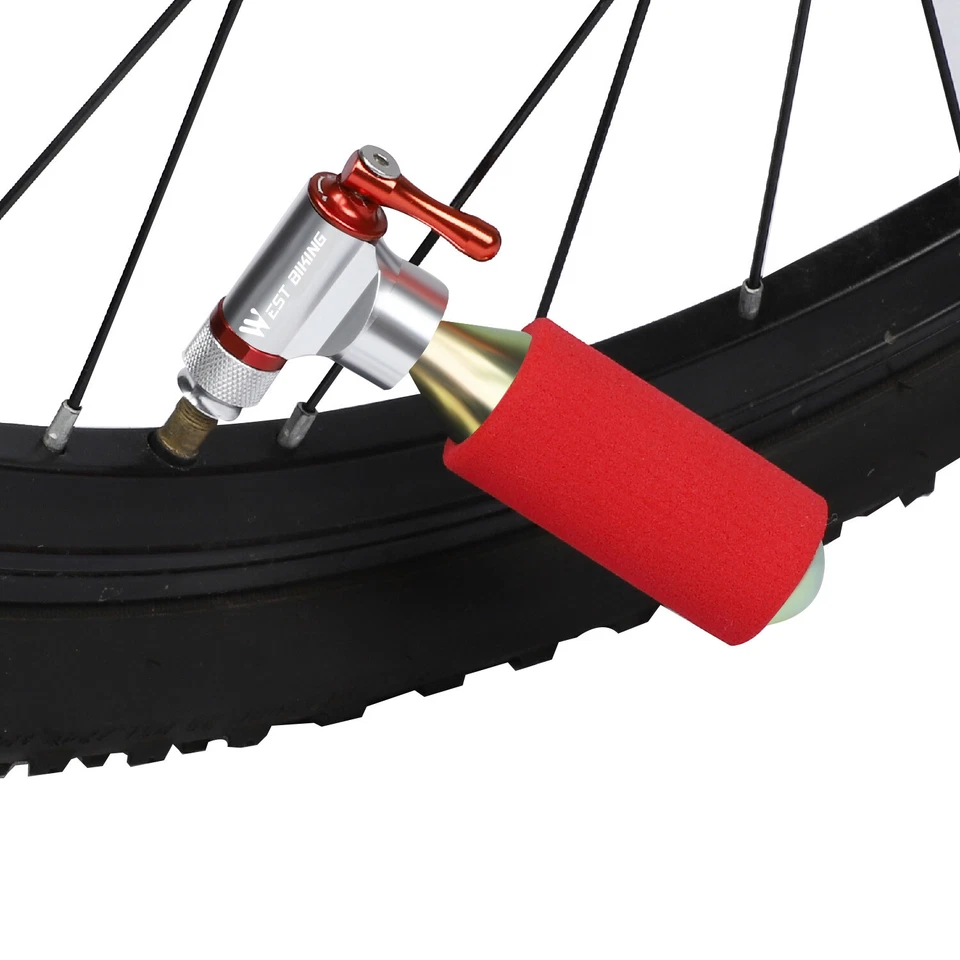 WEST BIKING Mini Radfahren Fahrrad Pumpe CO2 Inflator Fahrradpumpe Ball Pumpe - Bild 3 von 4