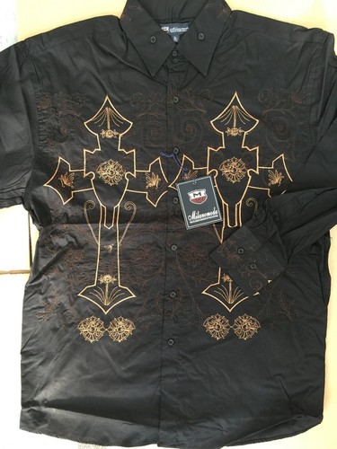 Men's 100% Cotton Stylish Casual Embroidered Fashion Dress Shirt M37 - Picture 8 of 10