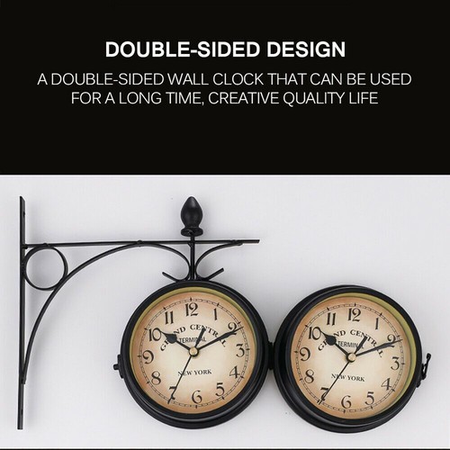 Decoration Wall Mount Double Sided Wall Clock Outside Metal Clock Bracket - Picture 4 of 8
