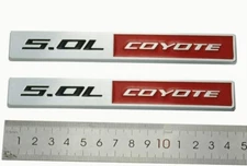 2Pack 5.0L Coyote Emblem 3D Badge V8 Engine Trunk Fender Metal