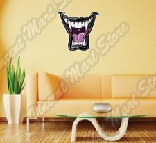Vampire Fangs Teeth Mouth Dracula Demon Wall Sticker Interior Decor 22"X25"