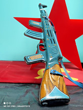 VINTAGE MACHINE GUN AK 47 BATTERY OPERATED HUNGARY ELZETT MUVEK LEMEZARU WORKS