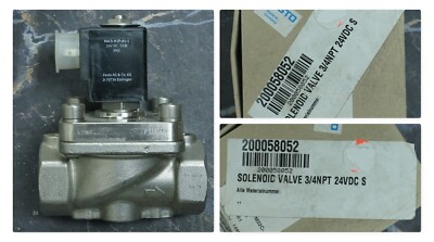 New Festo 3/4'' NPT 24VDC Solenoid Valve 24-Volt DC Stainless Steel