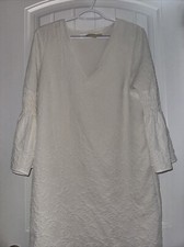 MICHAEL KORS Size M White Bell Sleeve Mid Length Dress