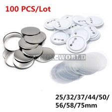 100PC/Lot Blank Pin Button Parts Supplies for Badge DIY Making Machine 37-75mm