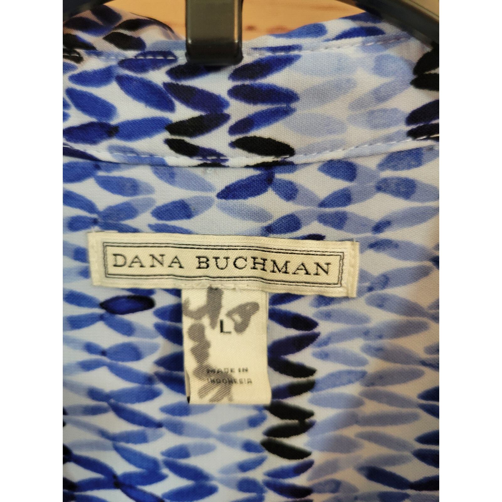 Dana Buchman Patterned Pleated Button Blouse Top … - image 3