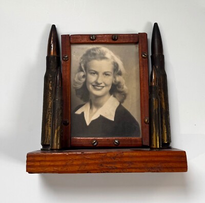 Beautiful WW2 Trench Art Photo Frame 1940 s Frame Spins Original Patina Unique