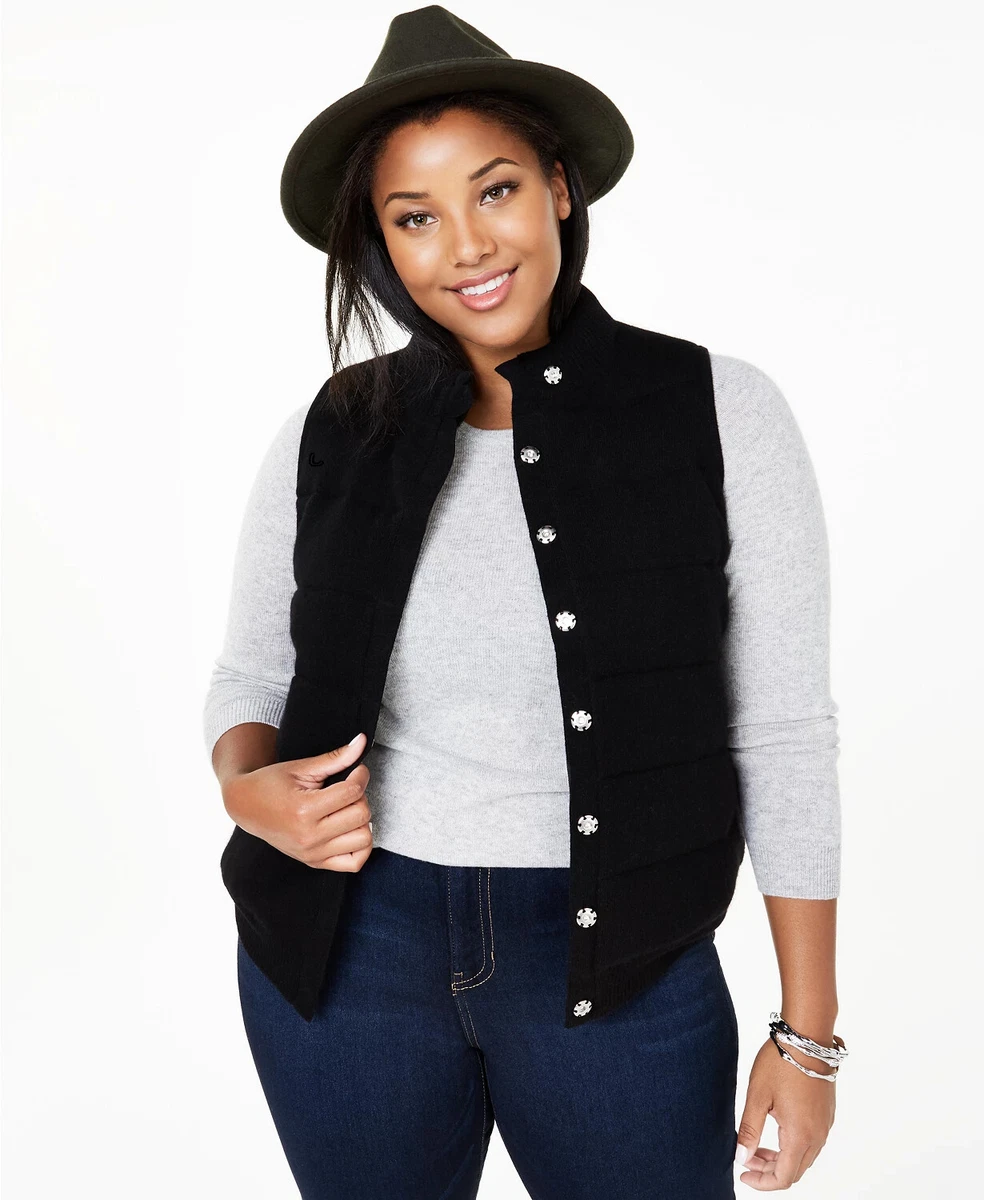 Charter Club Plus Size Cashmere Vest Black 2X