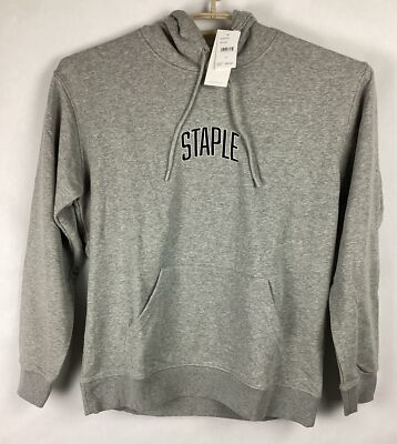 Jeff Staple Pigeon Hoodie Mens Word Logo Embroidered Heather Gray Sz XL New
