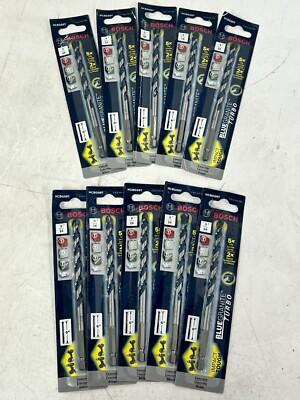 #ad LOT OF 10 Bosch 5 16quot; x 6quot; Blue Granite Turbo Concrete Bits 1 4quot; Hex HCBG09T $36.00