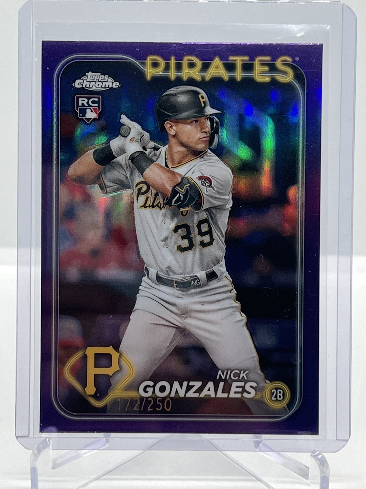 2024 Nick Gonzales Topps Chrome Purple Refractor /250 #72 RC Rookie Card Pirates