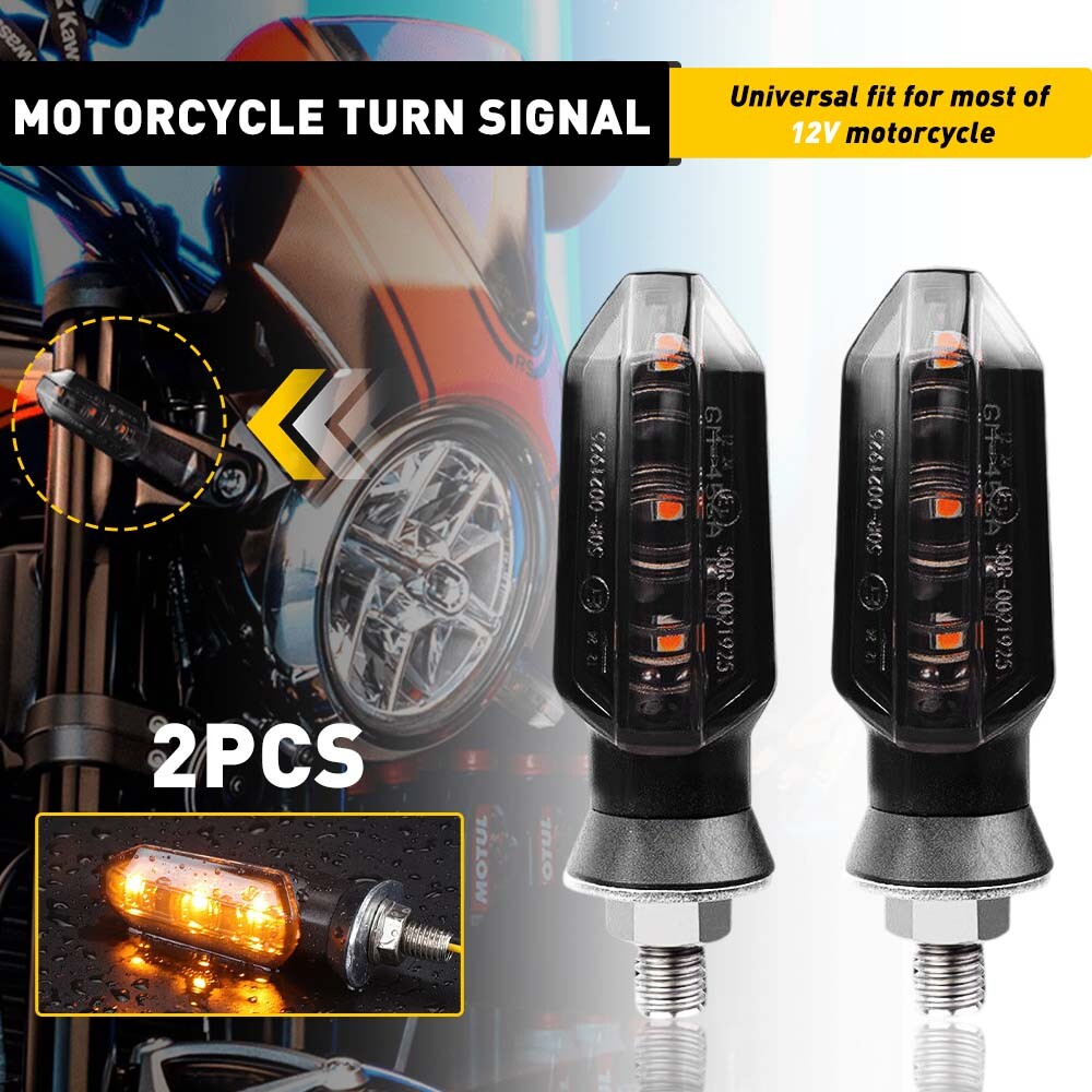 2 Amber Dual Turn Signal LED Indicators for Sports Motorcycle Dirt Bike Lights