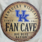 New Kentucky Wildcats 14 Inch Barrel Top Wood Sign College Fan Zone Wall Genuine