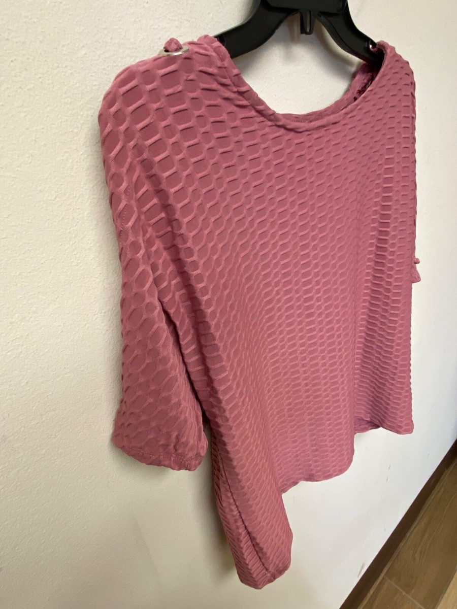 売れ筋商品|||ニューヨークコレクション カットソー トップス レディース Petite Short Sleeve Honeycomb Textured Grommet Top Blue NY Collection Women's Short Sleeve Honeycomb Textured