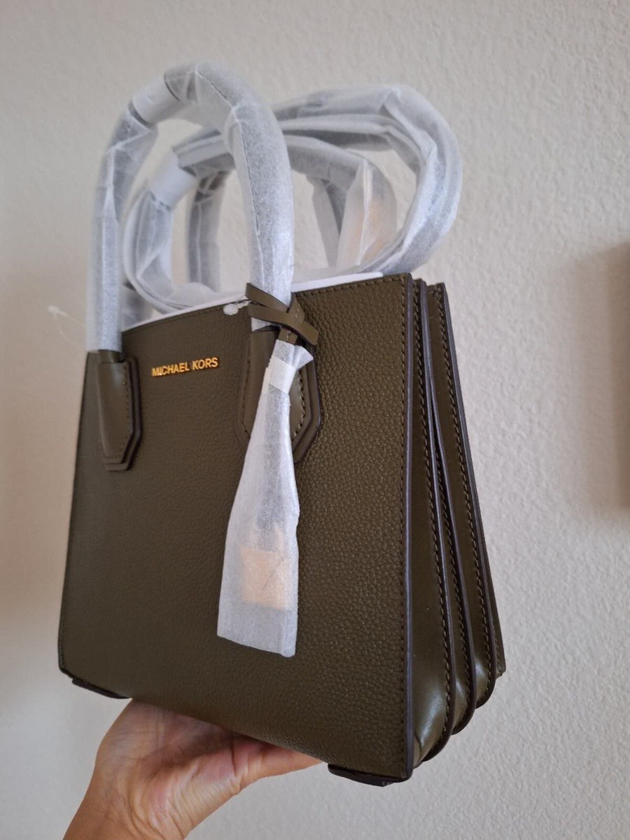 NWT Michael Kors Mercer Medium MD Acrdion Messenger Leather Olive