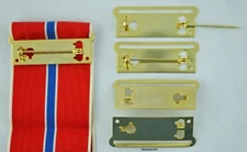Medal Ribbon Mounting Bar, Brass Slot Brooch, for 32-35 mm Ribbon - Pin Fixing