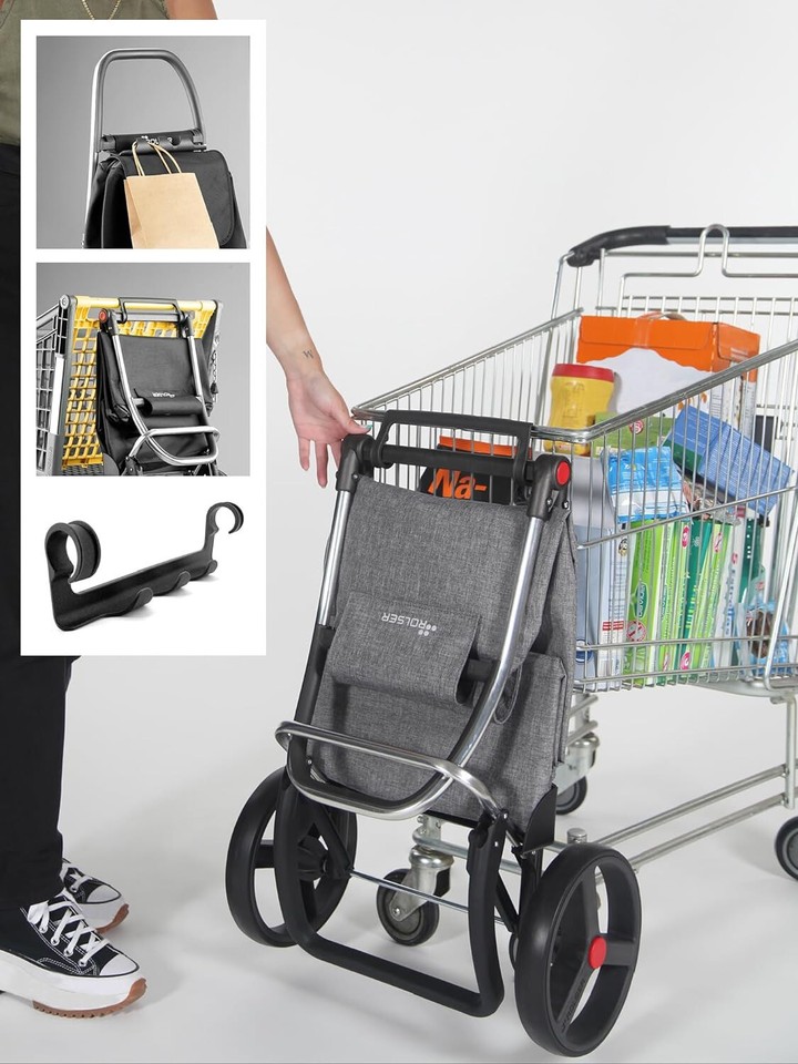 Foldable Grocery Shopping Cart with Wheels Collapsible Personal