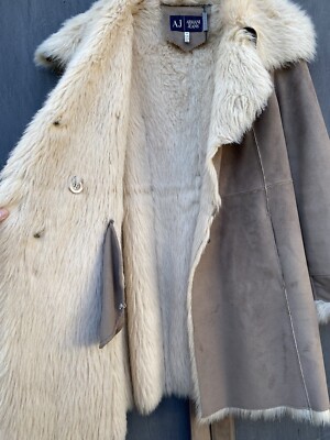 Armani jeans Vintage fur coat jacket size 42 | eBay