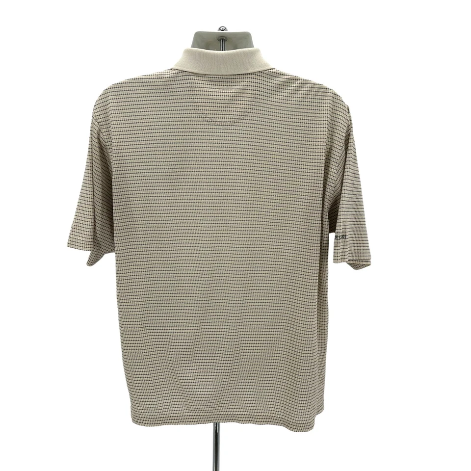 Винтажная мужская рубашка-поло Slazenger Houndstooth цвета слоновой кости желтовато-коричневая серая Collier Cup 2001 M - Изображение 4 из 4