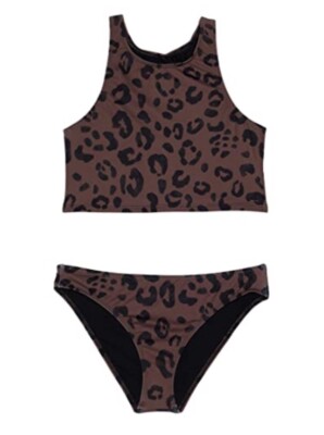 NWT Splendid Girl's Kitty High Neck Longline Top & Retro Pant, Brown Size 7