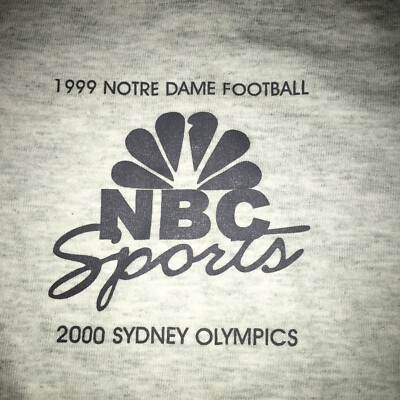 Vtg Notre Dame NBC SPORTS 1999 Mens XXL S/S T-Shirt 2000