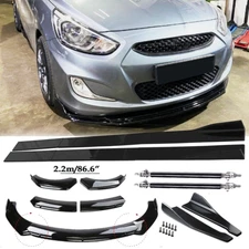 Front Bumper Lip Spoiler Side Skirts Rear Lip For Hyundai Accent Sedan Glossy