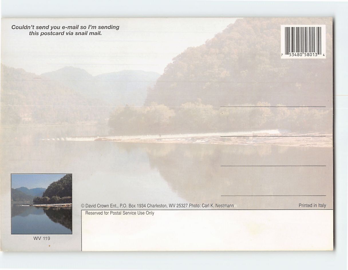 Postcard Beautiful Lake Scene Greetings from West Virginia USA