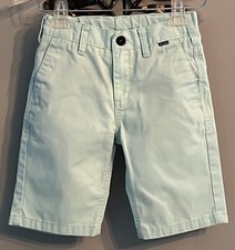 Boys Hurley Shorts Green Size 10 Adj Waist Inseam 8"