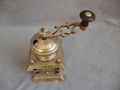 rare antique miniature ornate coffee mill pepper mill grinder decorated 1900s - Picture 3 of 19