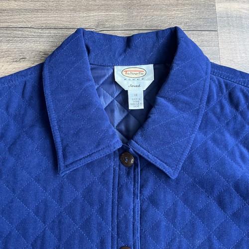 Talbots Woman Stretch Quilted Jacket Button Down Shacket Blue 1X - Picture 2 of 13