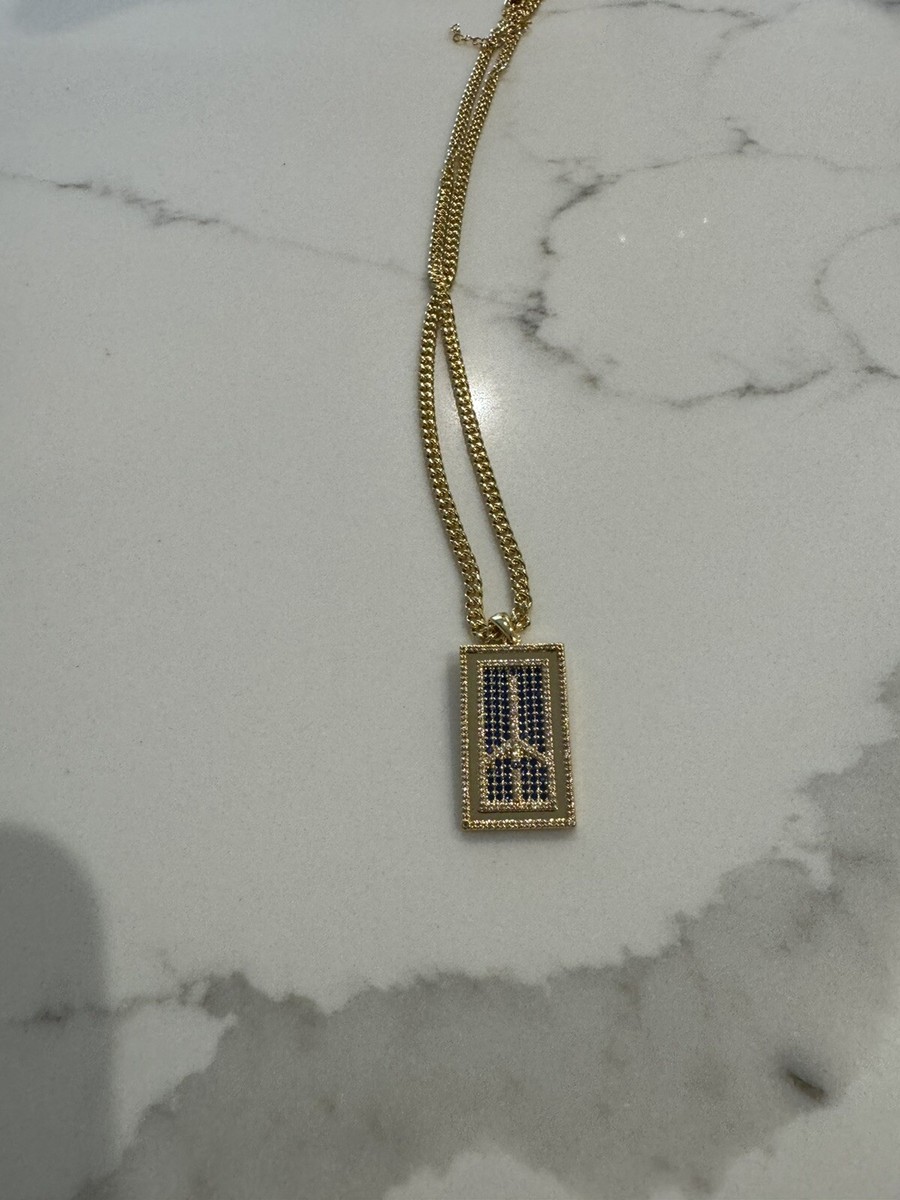 ✿専用✿ CUSTOM MADE OLDSMOBILE ROCKET BLUE ZIRCON NECKLACE 22