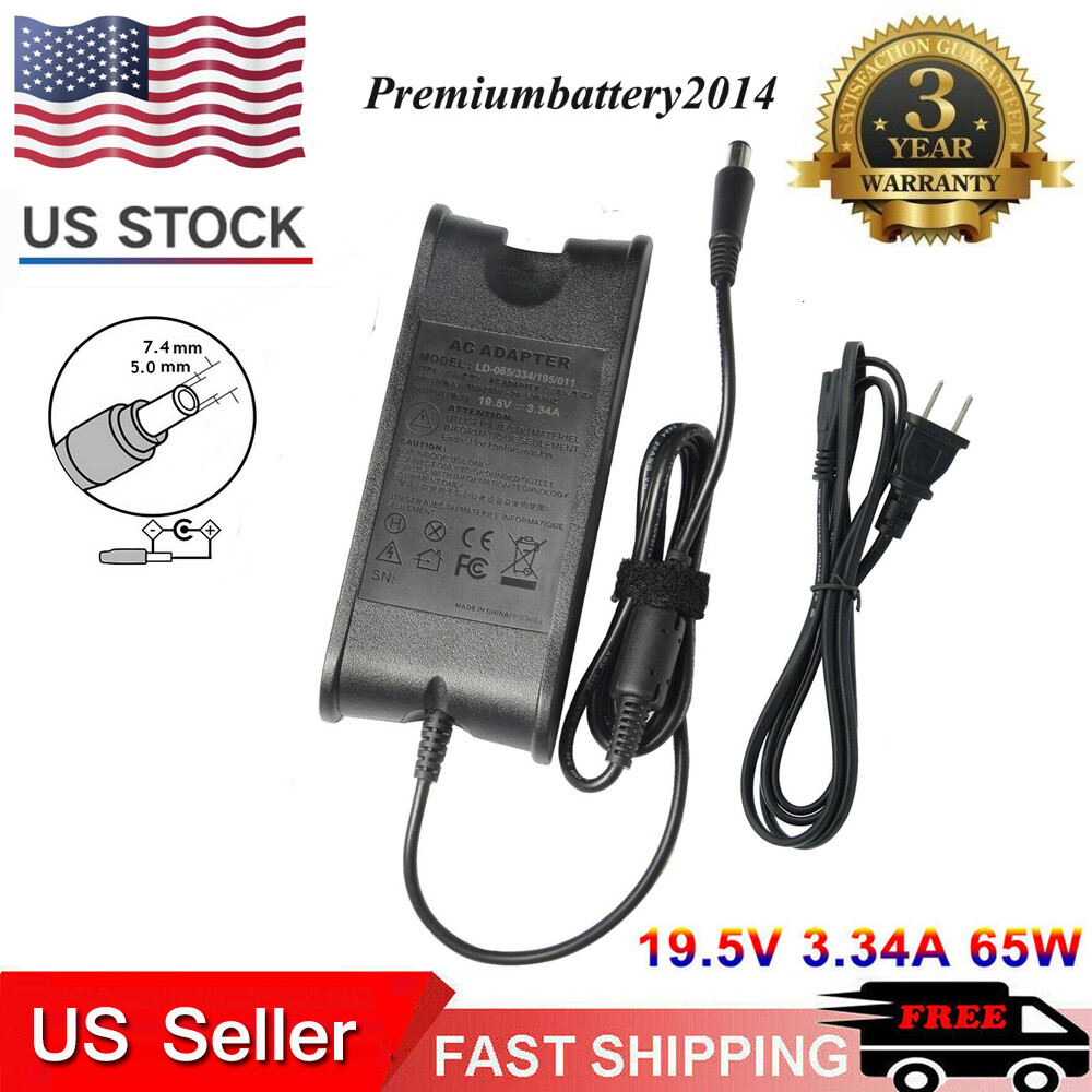 65W AC Adapter for Dell Inspiron 15 (3520)(3521) Power Supply Cord