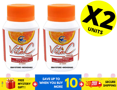 Vita C 1000mg DSM Vitamin Ascorbic Acid Radiant Skin Anti-Aging Even Skin X 2