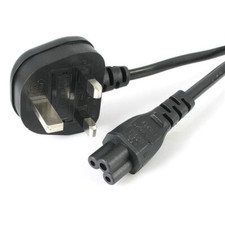 Mains Dell Power Lead UK 3-Pin Plug C5 IEC Clover Leaf Cable For Laptop