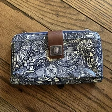 SAKROOTS Smartphone Crossbody (Wallet Only) Wristlet Navy Blue Desert 108898