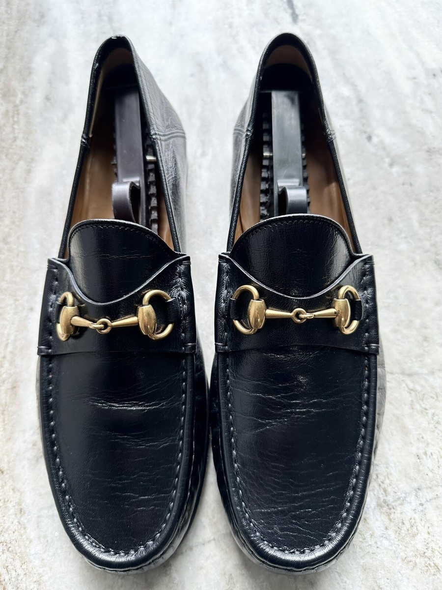靴 archive GUCCI Horsebit leather loafer Women's loafer with Horsebit in black leather | GUCCI® US