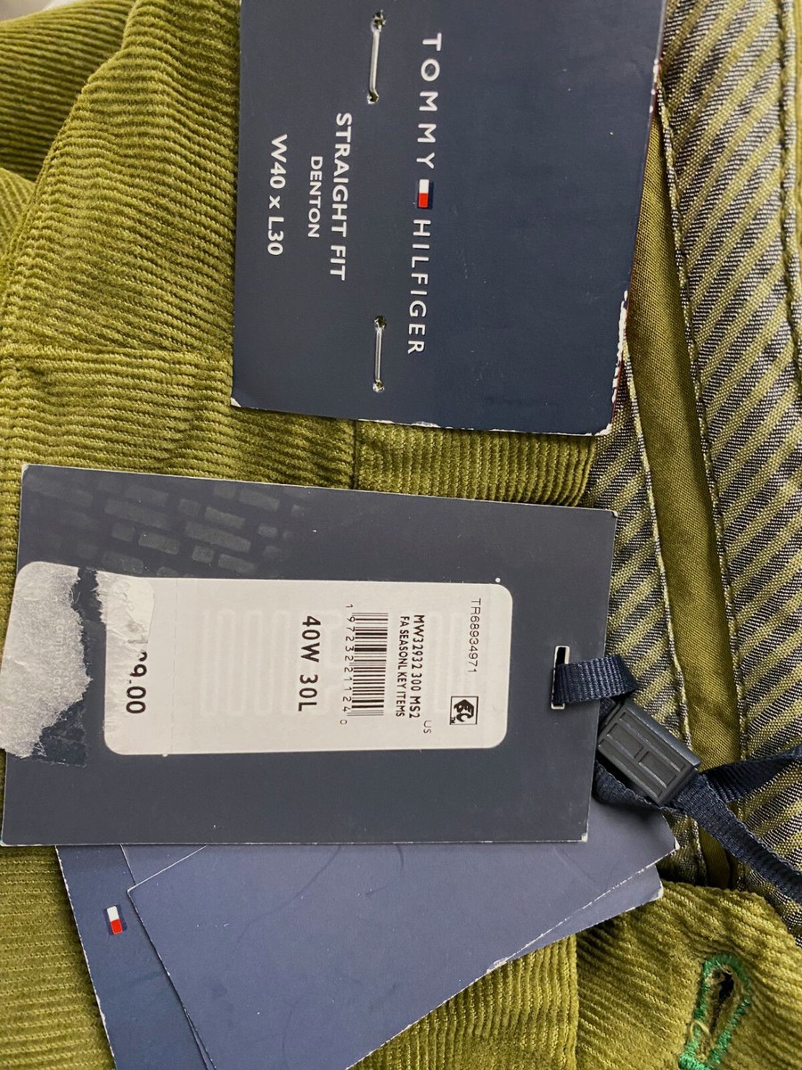 に Tommy Hilfiger Men's Green Denton Straight-Fit Corduroy Chino