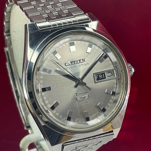Citizen Seven Star Deluxe Automatic Watch SS Bracelet 23 Jewels 1969' Vintage - Picture 3 of 24