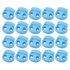 Plastic Spring Cord Locks, 20Pcs Shoe Lace Tie Lock (Light Blue)
