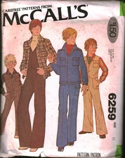 6259 Vintage McCalls SEWING Pattern Boys 1980s Shirt Shirt Jacket Vest Pants 14