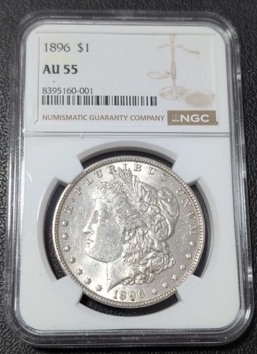 1896 AU 55 $1 Morgan Silver Pluribus NGC Graded Dollar Coin