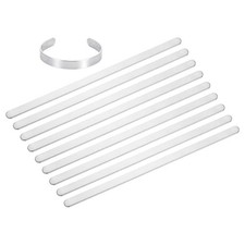 10 Pcs Bracelet Blanks 1/4" x 6" Aluminum Stamping Bangle Blanks, Silver