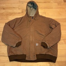 Carhartt FR Flame Resistant Duck Jacket Quilt Lined Hooded Coat 3XL USA CAT 2