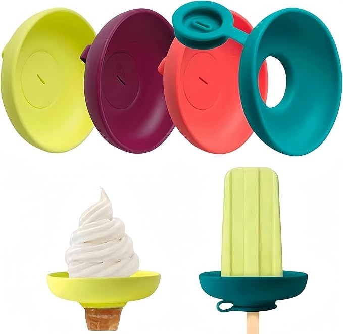 4 Pieces Ice Cream Creative Anti-Drip Popsicle Holder For Kids, Dishwasher Safe