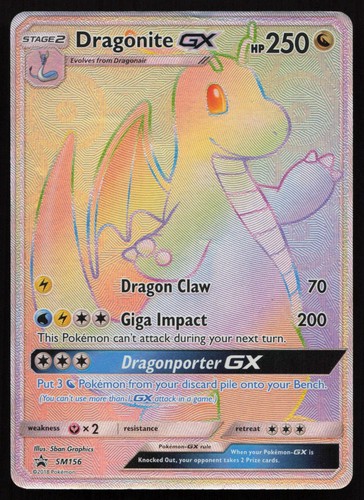 Dragonite GX - SM156 Holo Promo Sun & Moon Promo Pokemon Moderately Played