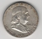 1962 P FRANKLIN HALF DOLLAR 90% SILVER 50¢ PHILADELPHIA UNITED STATES OF AMERICA
