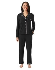 Member's Mark Women's Super Soft Drawstring Notch Collar Pajama Set Black Small